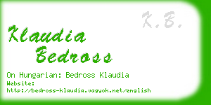 klaudia bedross business card